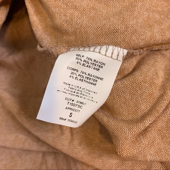 NEW Lush Nordstrom Apricot Long Sleeve Surplice Neckline Blouse Small - Picture 9 of 10